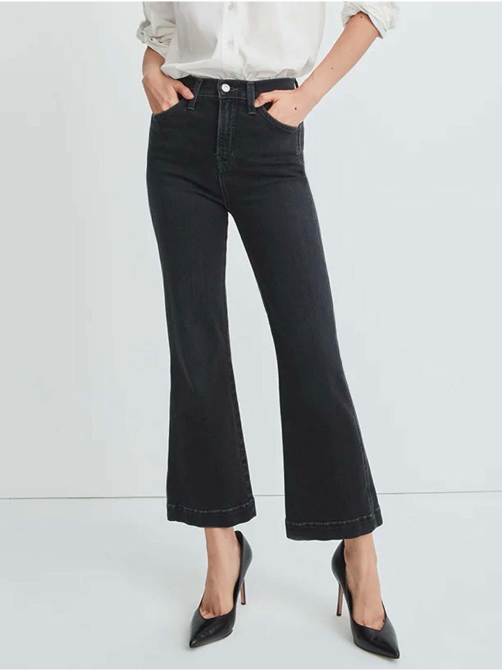 Veronica Beard Washed Onyx Carson High Rise Flare Jeans Size 30